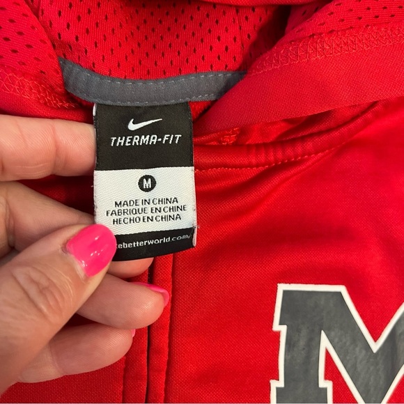Nike Boys red Ole Miss Thermafit hoodie zip up size medium - Picture 3 of 5